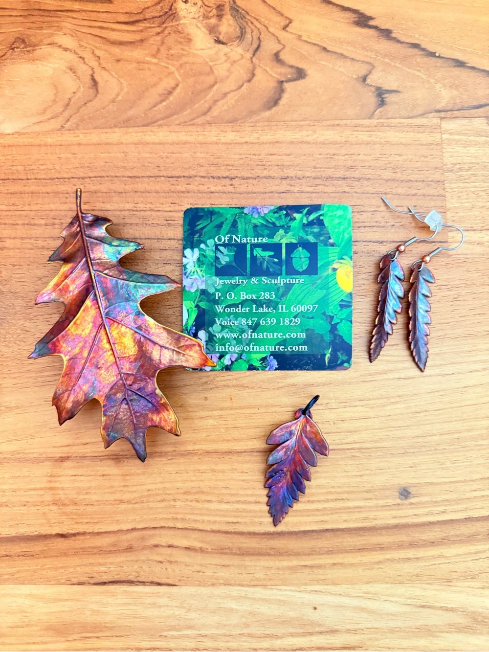 Of Nature Leaf Jewelry Set - Copper Tones